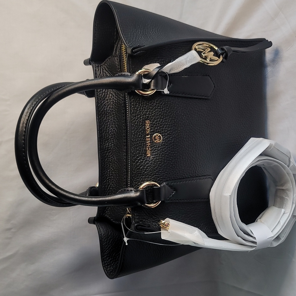 Michael Kors Kris Pebble Embossed Leather Medium Satchel Bag